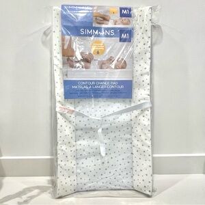 NEW Simmons Contour Waterproof Diaper Change Pad (Grey Stars)
